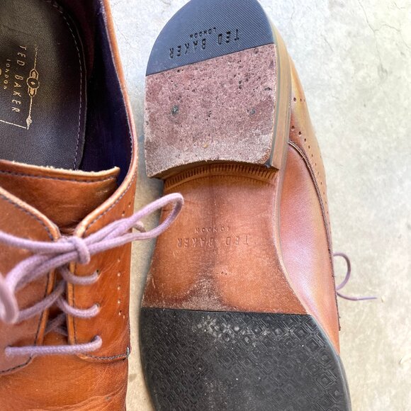 Ted Baker Marar men\'s medallion toe derby, cognac tan, size 11 US, size 44 EU main image 4